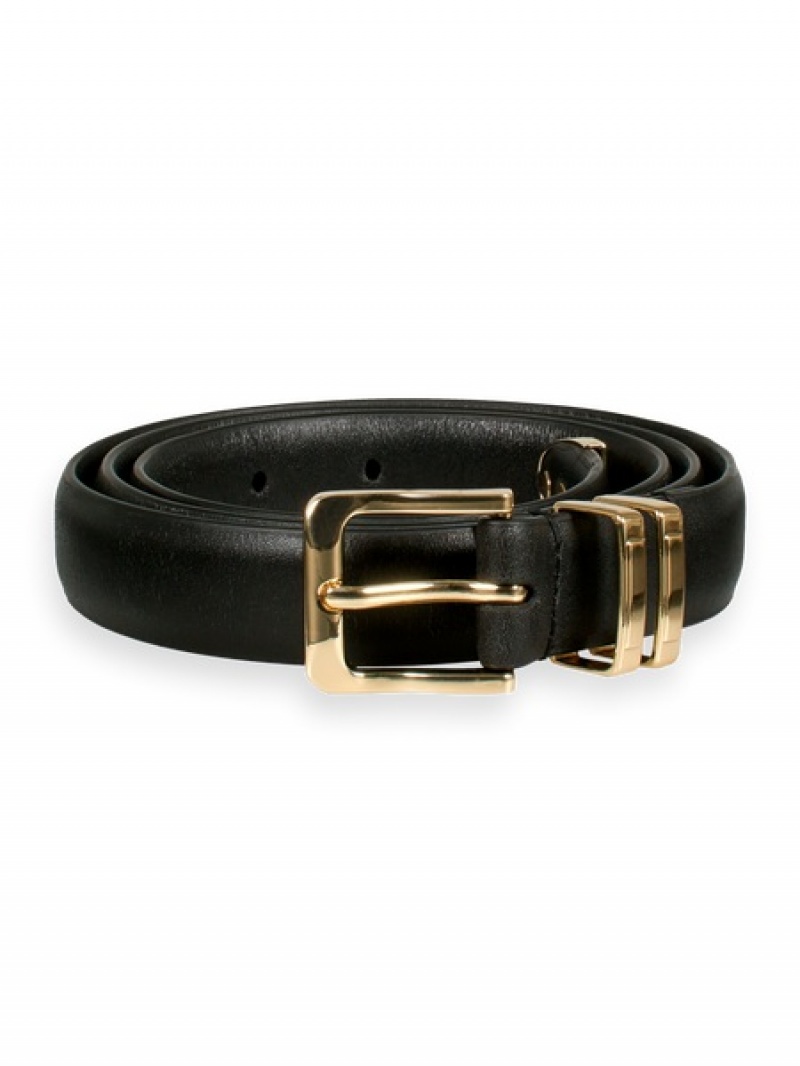 Scotch & Soda Gepolstert Leder Gürtel Damen Schwarz | SN-SAS56904