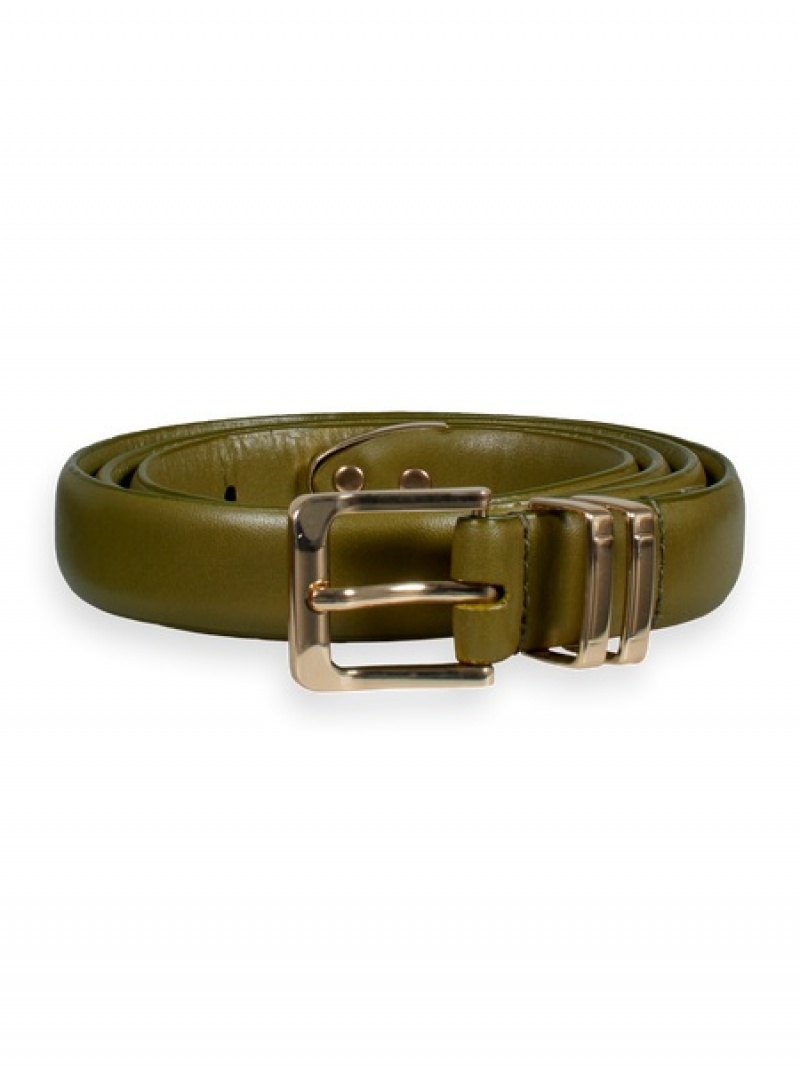 Scotch & Soda Gepolstert Leder Gürtel Damen Grün | SN-SAS56905
