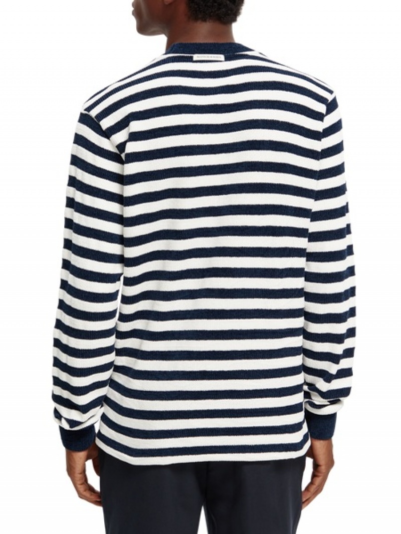 Scotch & Soda Gestreift Crewneck Sweatshirts Herren Mehrfarbig | SN-SAS56423