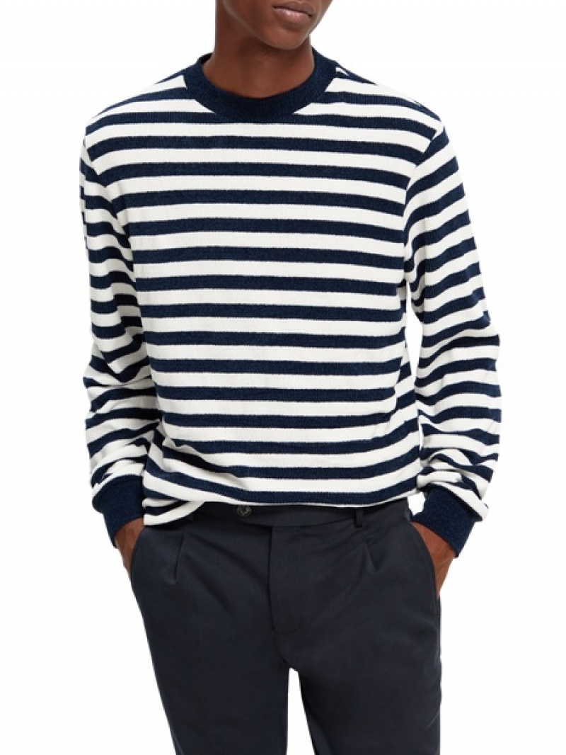 Scotch & Soda Gestreift Crewneck Sweatshirts Herren Mehrfarbig | SN-SAS56423