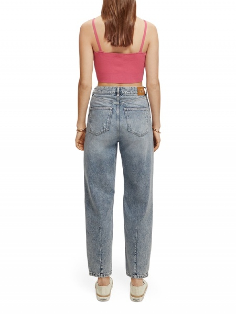 Scotch & Soda Gestrickt V-neck Crop Oberteile Damen Rosa | SN-SAS56738