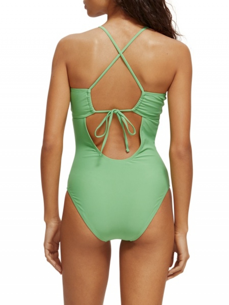 Scotch & Soda Halter Badeanzug Damen Grün | SN-SAS56889