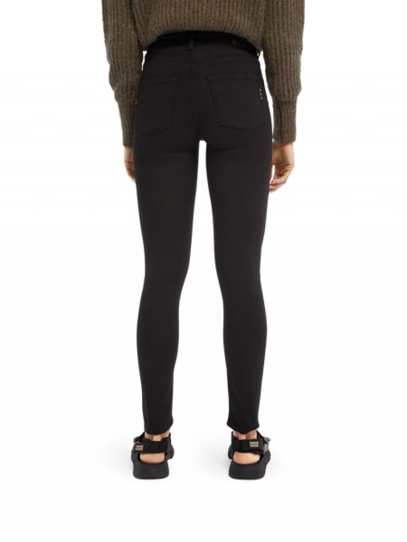 Scotch & Soda Haut - Stay Black | High Rise Schlank Fit Jeans Damen Schwarz | SN-SAS56836