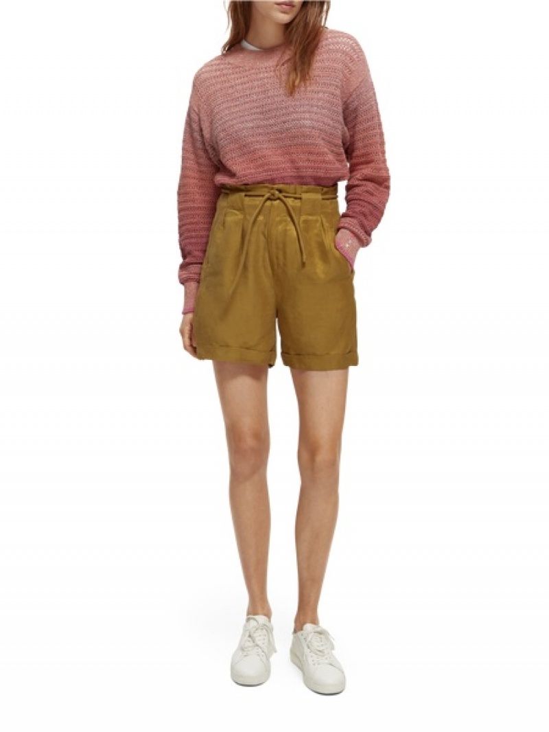Scotch & Soda High Rise Mini-length Kurze Hose Damen Braun | SN-SAS56878