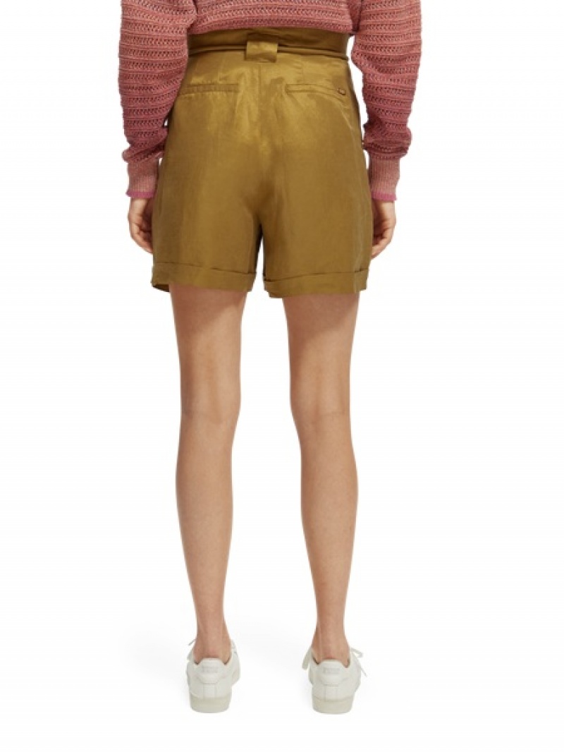 Scotch & Soda High Rise Mini-length Kurze Hose Damen Braun | SN-SAS56878