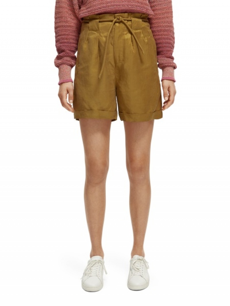 Scotch & Soda High Rise Mini-length Kurze Hose Damen Braun | SN-SAS56878