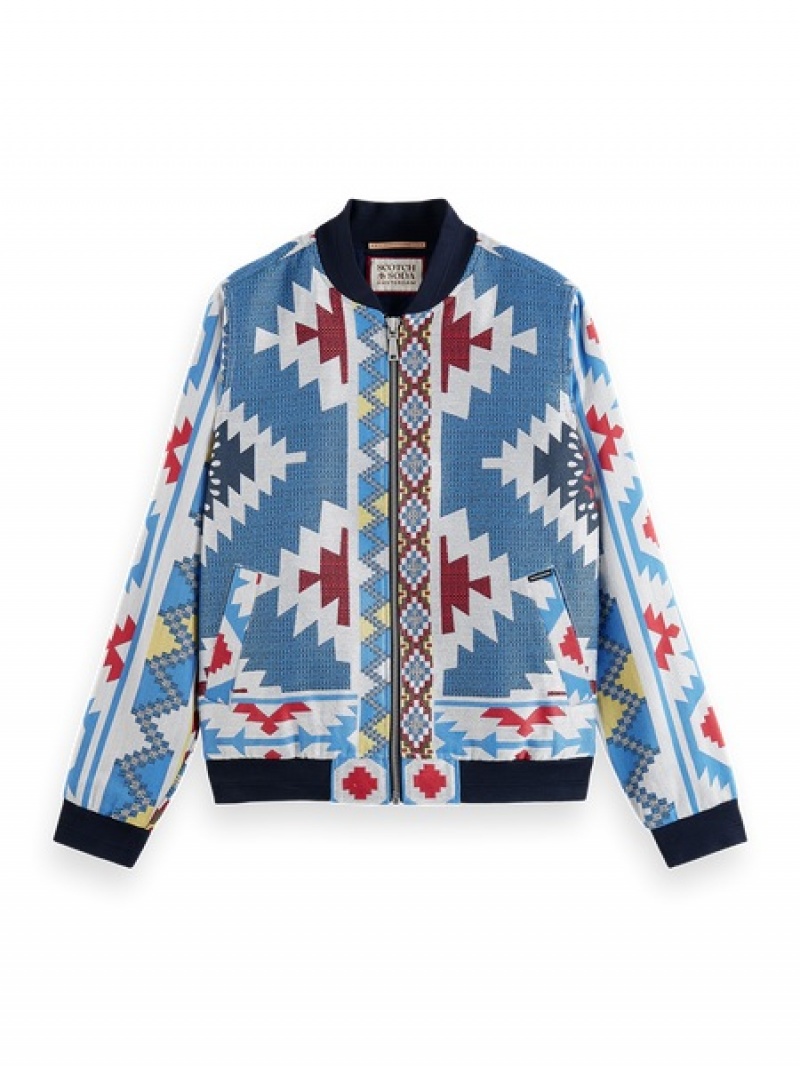 Scotch & Soda Jacquard Bomber Jacken Herren Mehrfarbig | SN-SAS56610