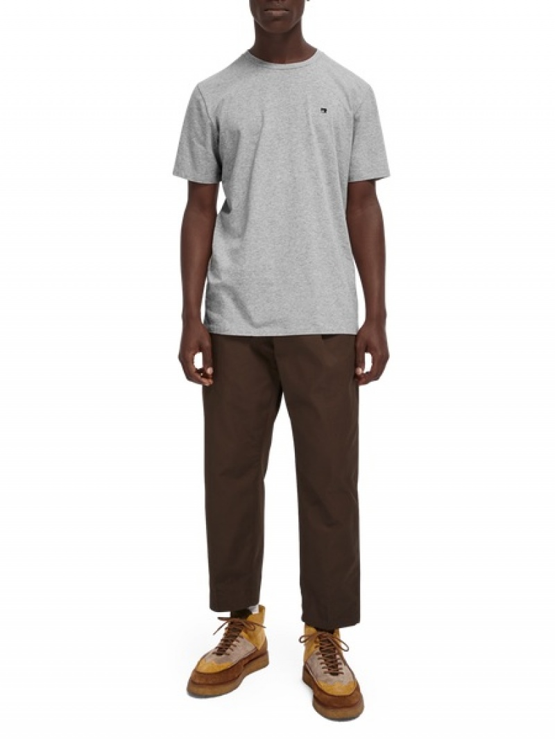 Scotch & Soda Klassische T-Shirt Herren Grau | SN-SAS56463