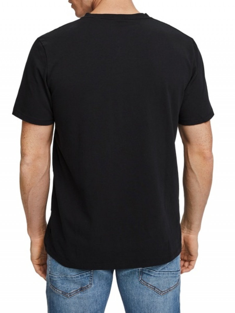 Scotch & Soda Klassische V-neck T-Shirt Herren Schwarz | SN-SAS56488