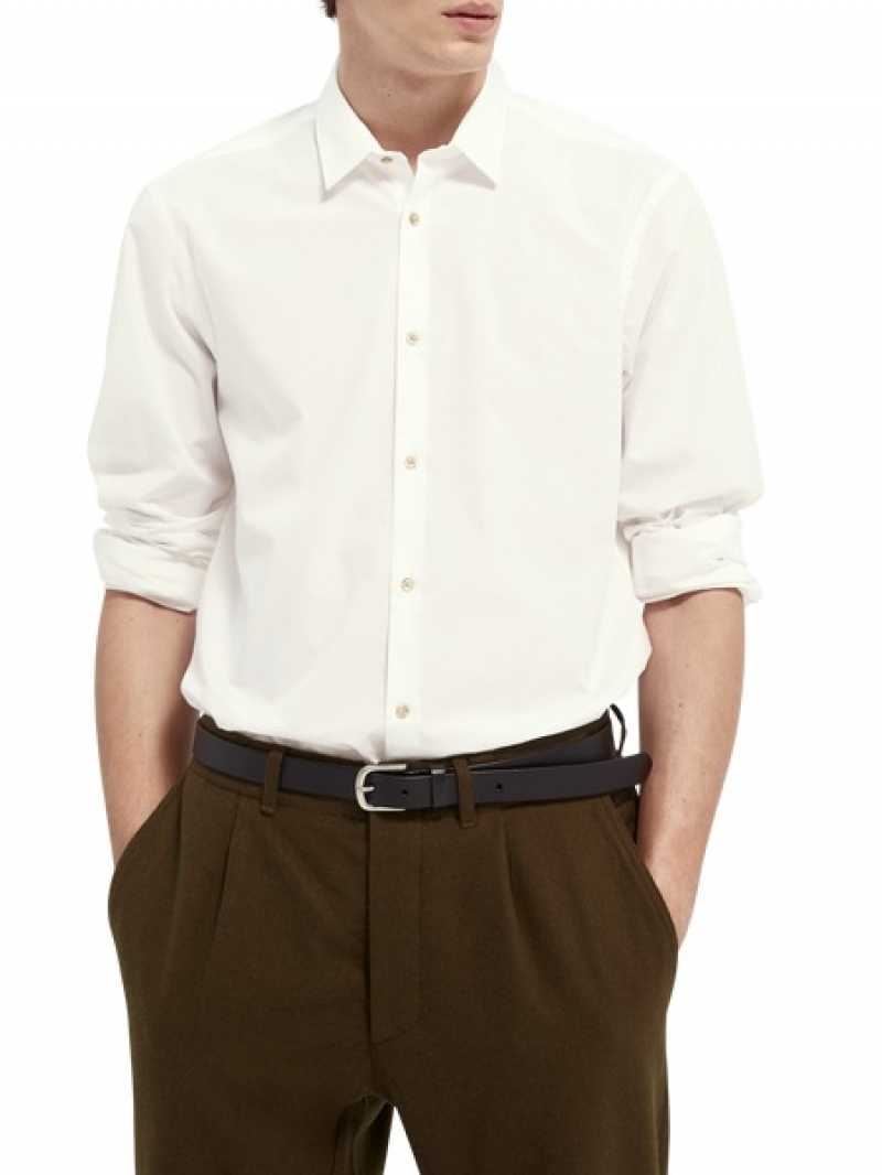 Scotch & Soda Klassische | Relaxed Fit Hemd Herren Weiß | SN-SAS56520