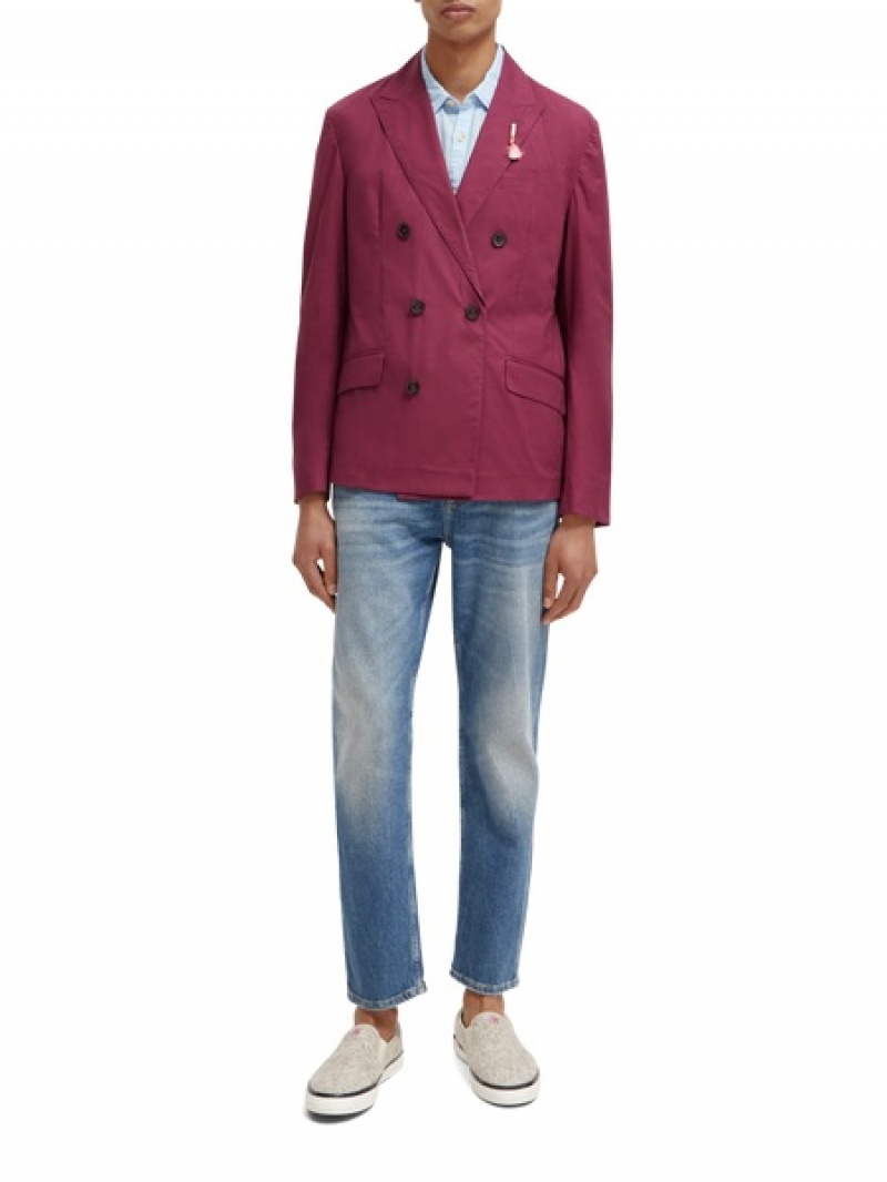 Scotch & Soda Laufschuhe Double-breasted Blazer Herren Bordeaux | SN-SAS56550