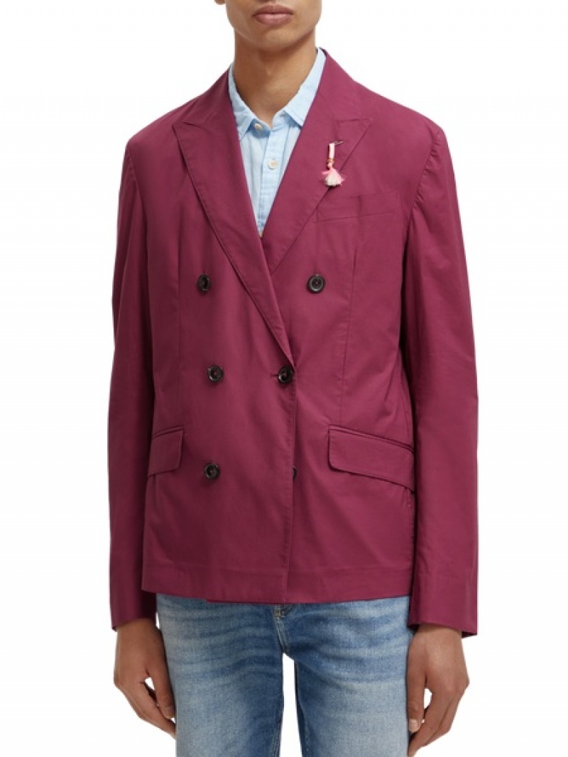 Scotch & Soda Laufschuhe Double-breasted Blazer Herren Bordeaux | SN-SAS56550