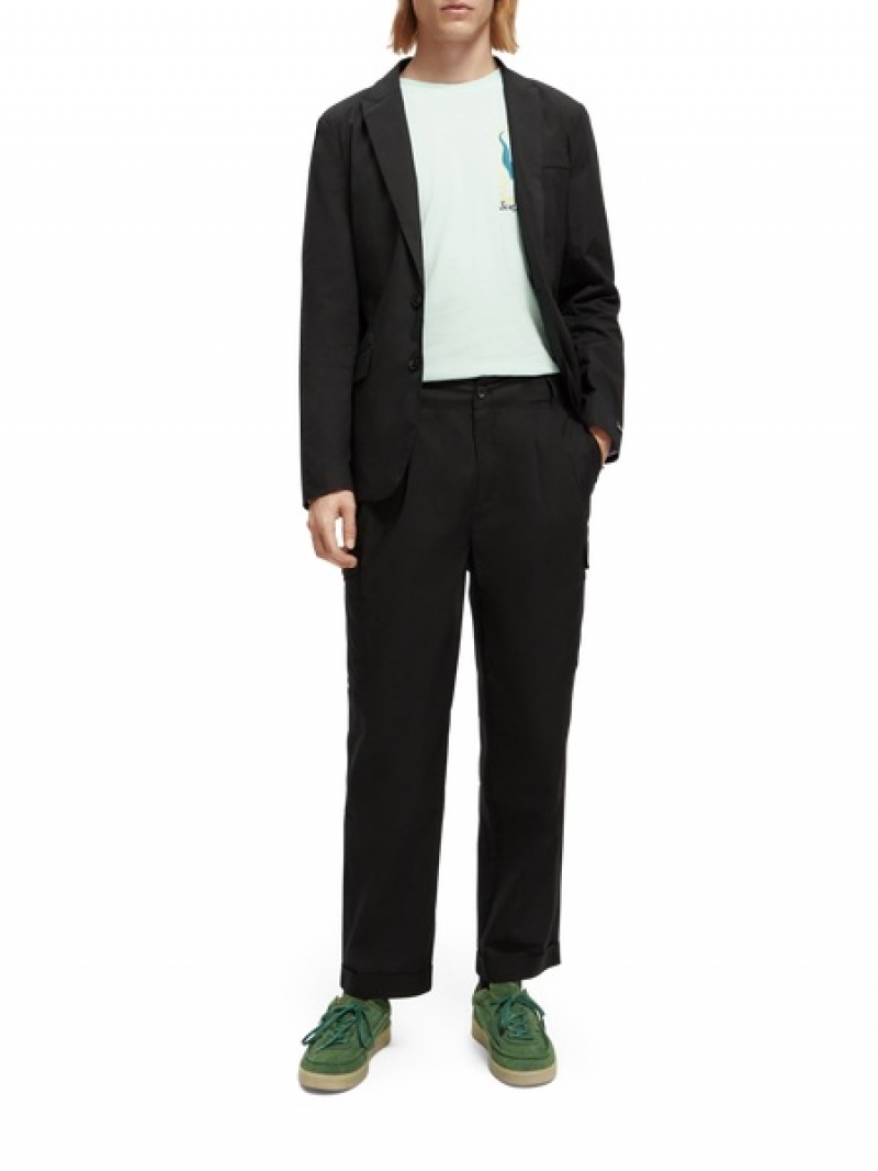 Scotch & Soda Laufschuhe Poplin Organic Baumwoll Cargo Hose Herren Schwarz | SN-SAS56557