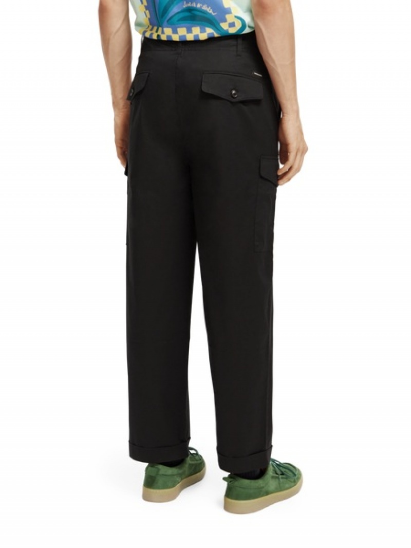 Scotch & Soda Laufschuhe Poplin Organic Baumwoll Cargo Hose Herren Schwarz | SN-SAS56557