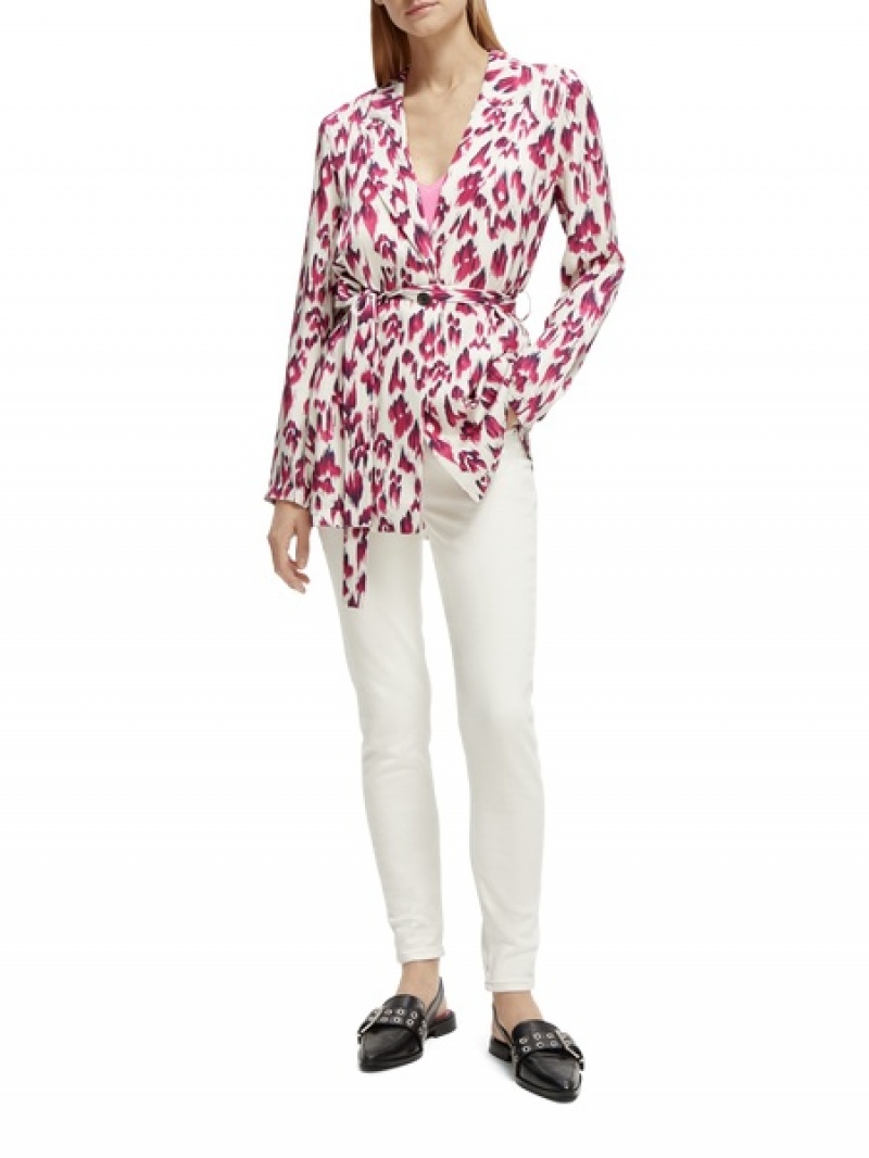 Scotch & Soda Laufschuhe Printed Ed Blazer Damen Rosa | SN-SAS56823
