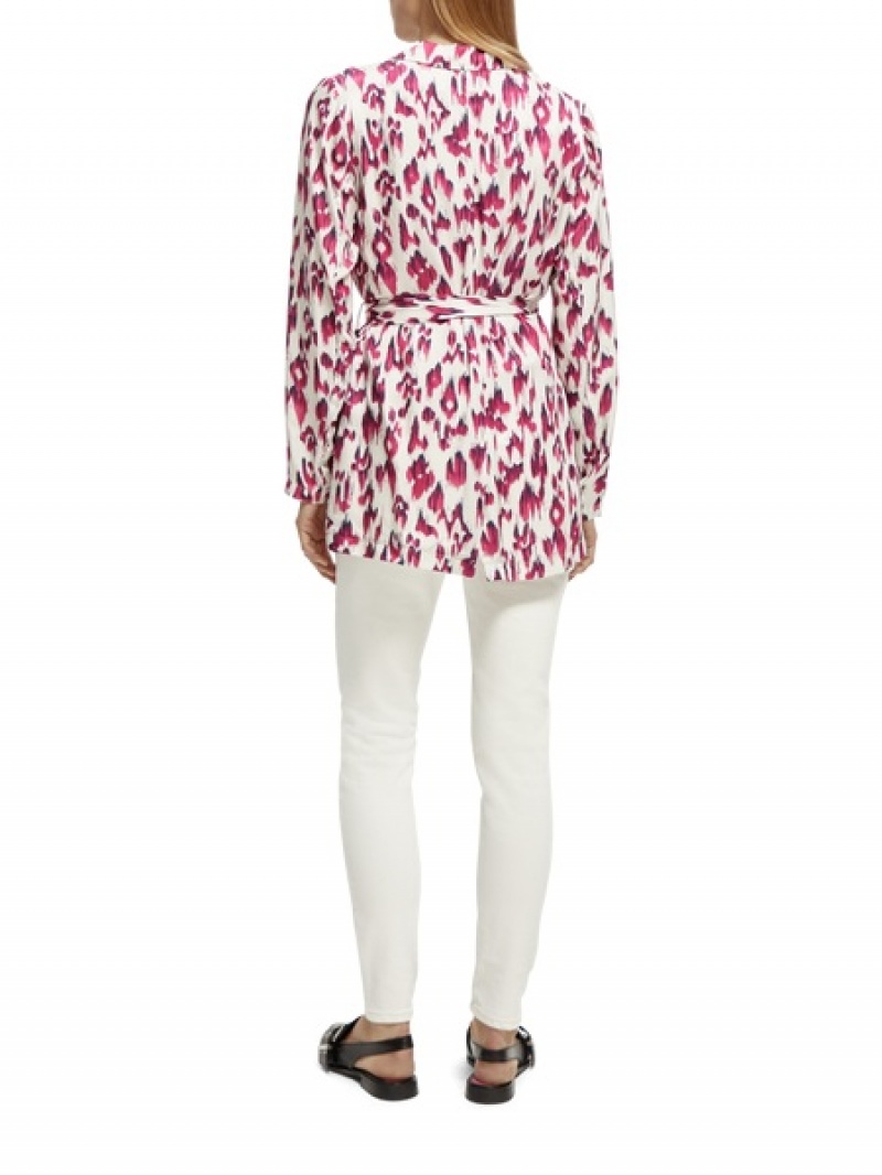 Scotch & Soda Laufschuhe Printed Ed Blazer Damen Rosa | SN-SAS56823