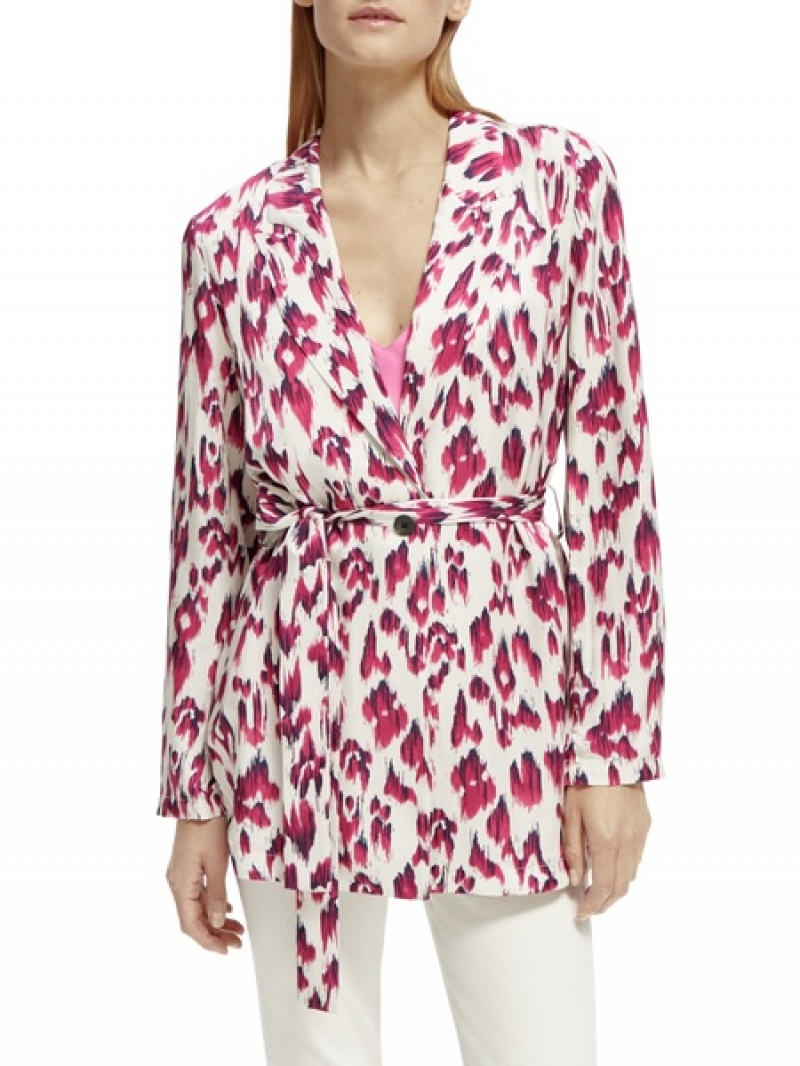 Scotch & Soda Laufschuhe Printed Ed Blazer Damen Rosa | SN-SAS56823