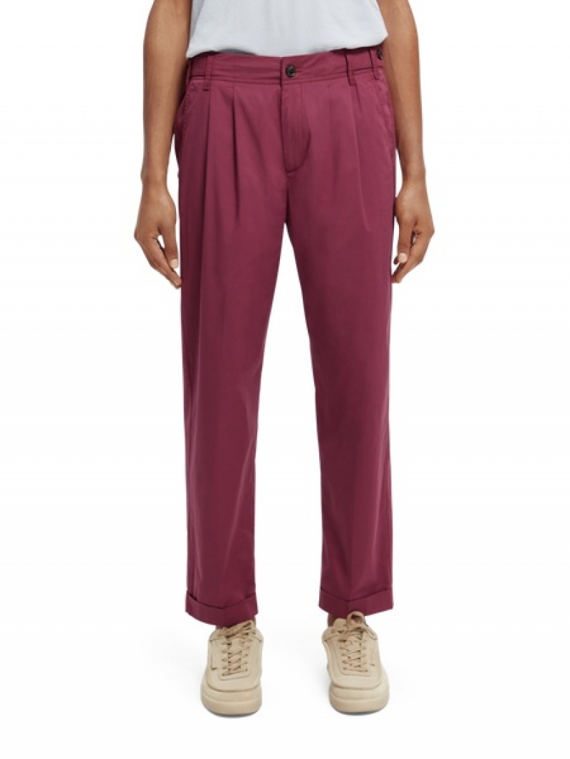 Scotch & Soda Loose Tapered-fit Falten Co-ords Herren Bordeaux | SN-SAS56620