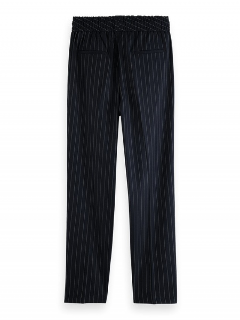 Scotch & Soda Maia Pinstripe Jogginghose Damen Navy | SN-SAS56855