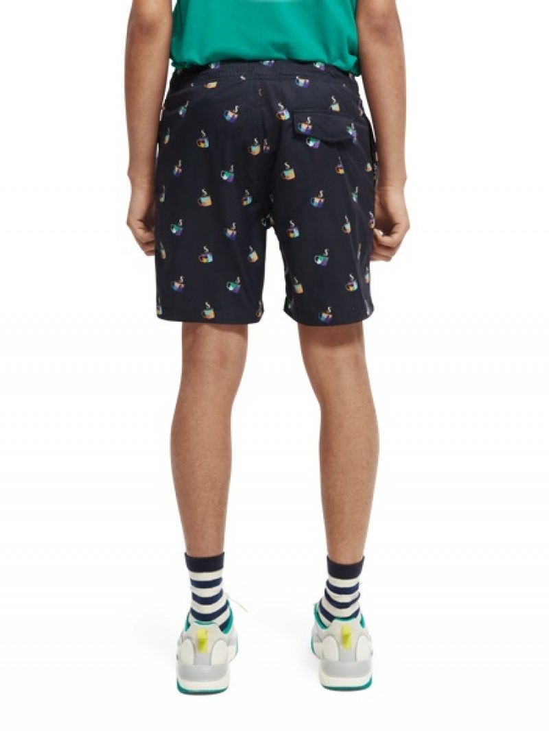 Scotch & Soda Mid-length Printed Swim Schwimmen Herren Mehrfarbig | SN-SAS56665