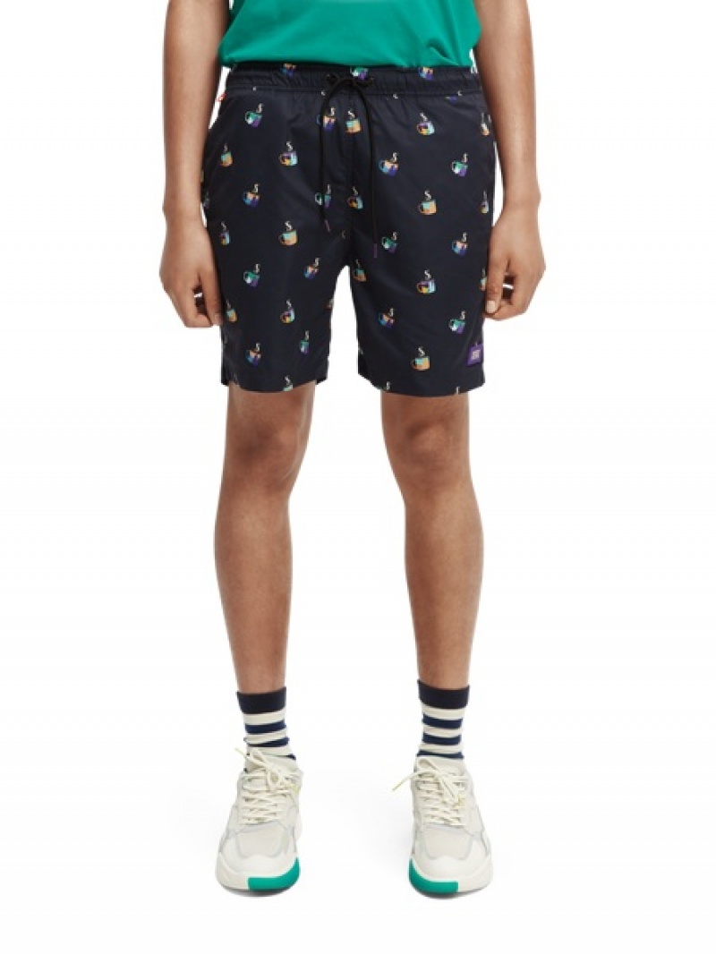 Scotch & Soda Mid-length Printed Swim Schwimmen Herren Mehrfarbig | SN-SAS56665