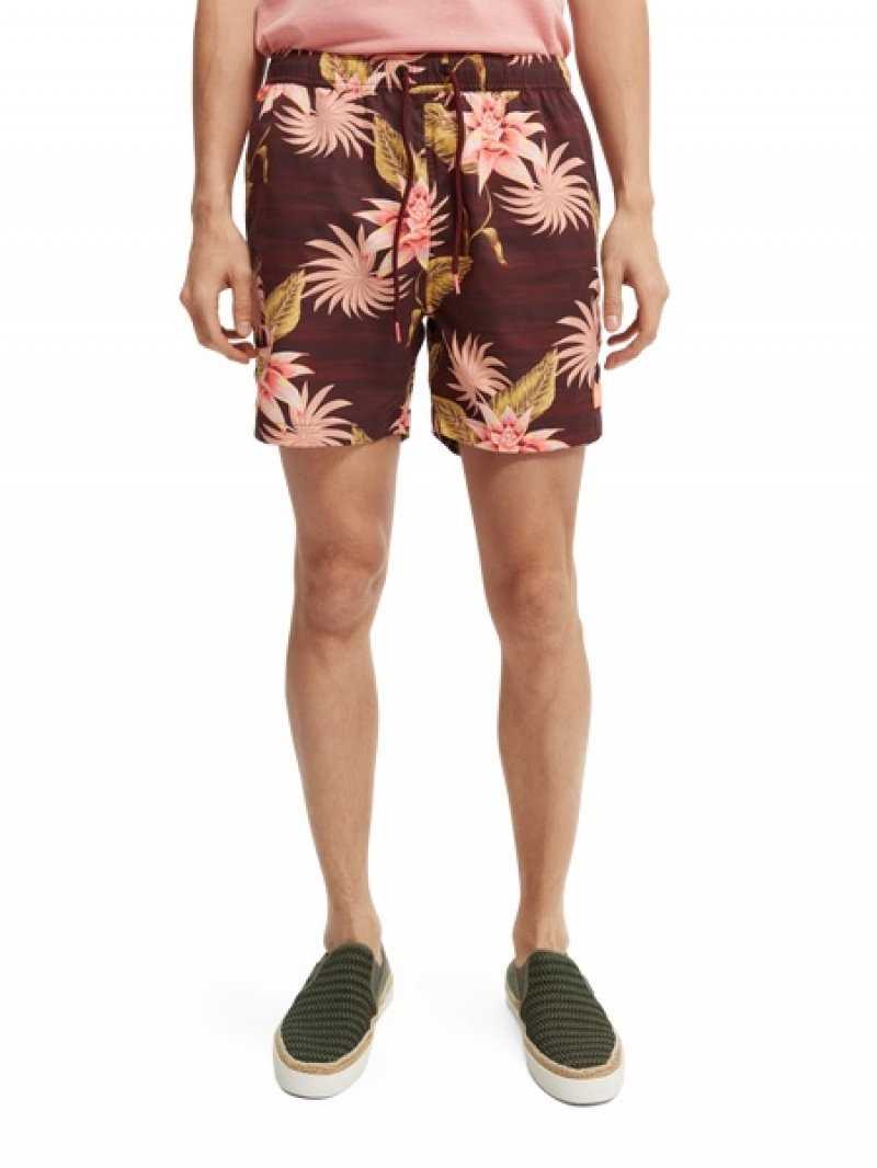 Scotch & Soda Mid-length Printed Swim Schwimmen Herren Mehrfarbig | SN-SAS56666