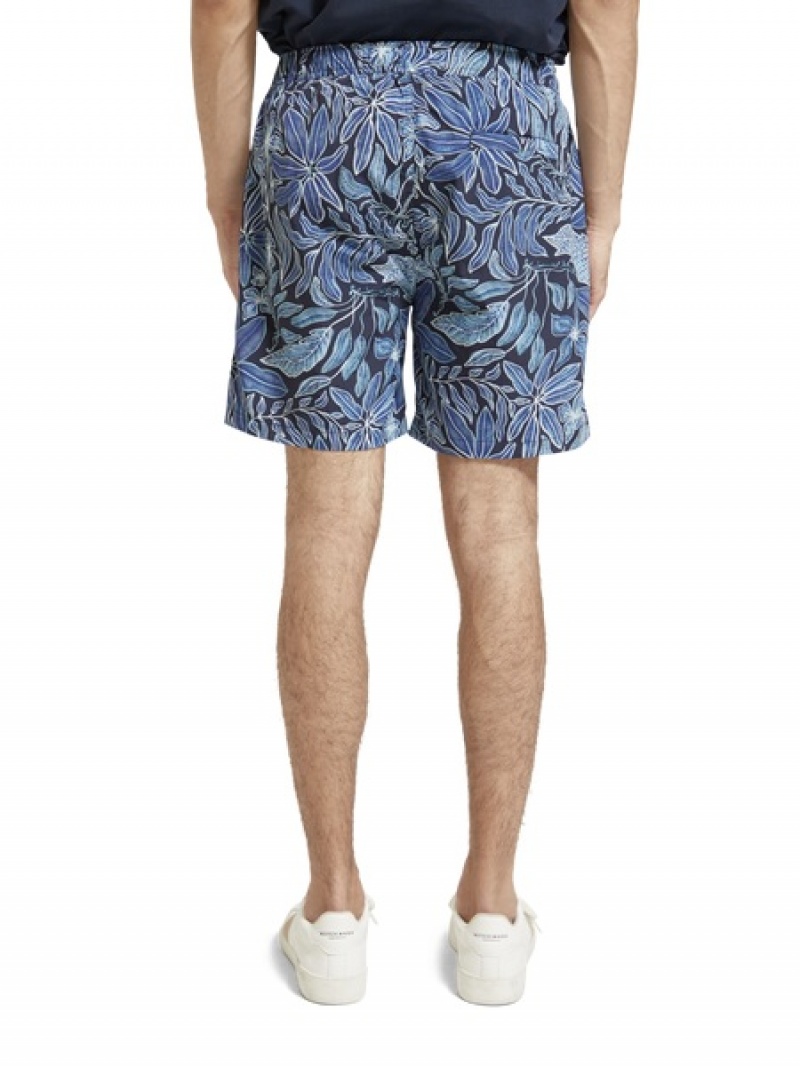 Scotch & Soda Mid-length Printed Swim Schwimmen Herren Navy Blau | SN-SAS56669