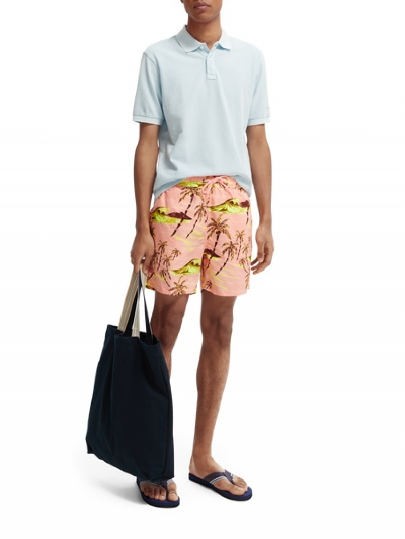 Scotch & Soda Mid-length Printed Swim Schwimmen Herren Mehrfarbig | SN-SAS56675