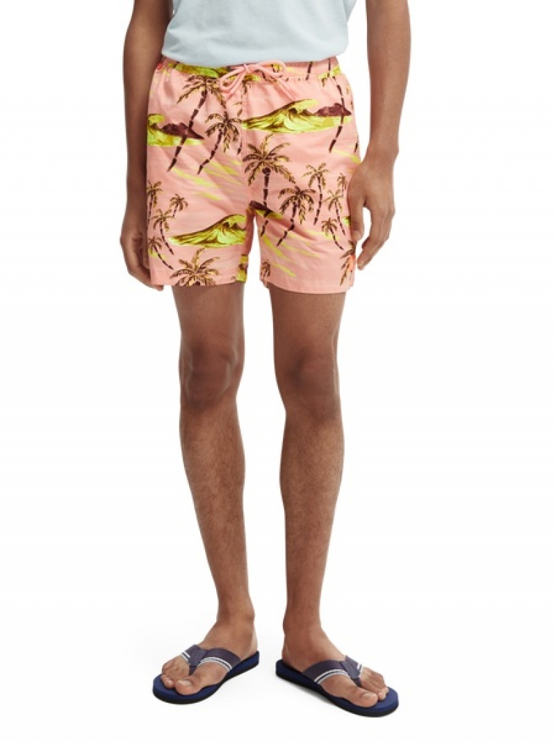 Scotch & Soda Mid-length Printed Swim Schwimmen Herren Mehrfarbig | SN-SAS56675