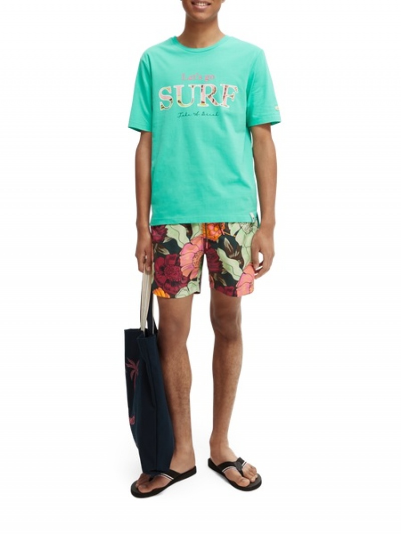 Scotch & Soda Mid-length Printed Swim Schwimmen Herren Mehrfarbig | SN-SAS56676