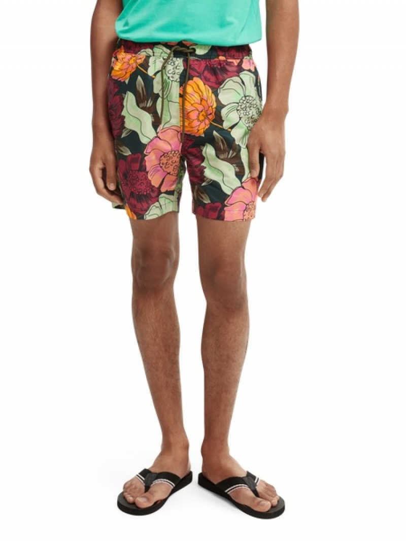 Scotch & Soda Mid-length Printed Swim Schwimmen Herren Mehrfarbig | SN-SAS56676
