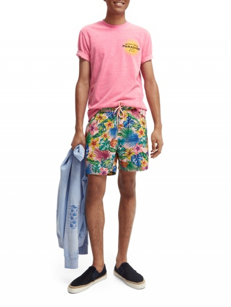Scotch & Soda Mid-length Printed Swim Schwimmen Herren Mehrfarbig | SN-SAS56679