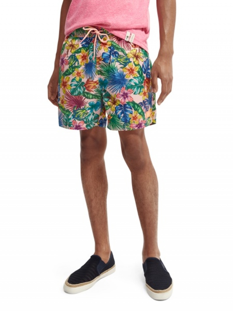 Scotch & Soda Mid-length Printed Swim Schwimmen Herren Mehrfarbig | SN-SAS56679