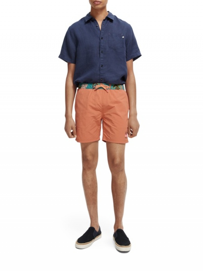 Scotch & Soda Mid-length Swim Schwimmen Herren Orange | SN-SAS56668
