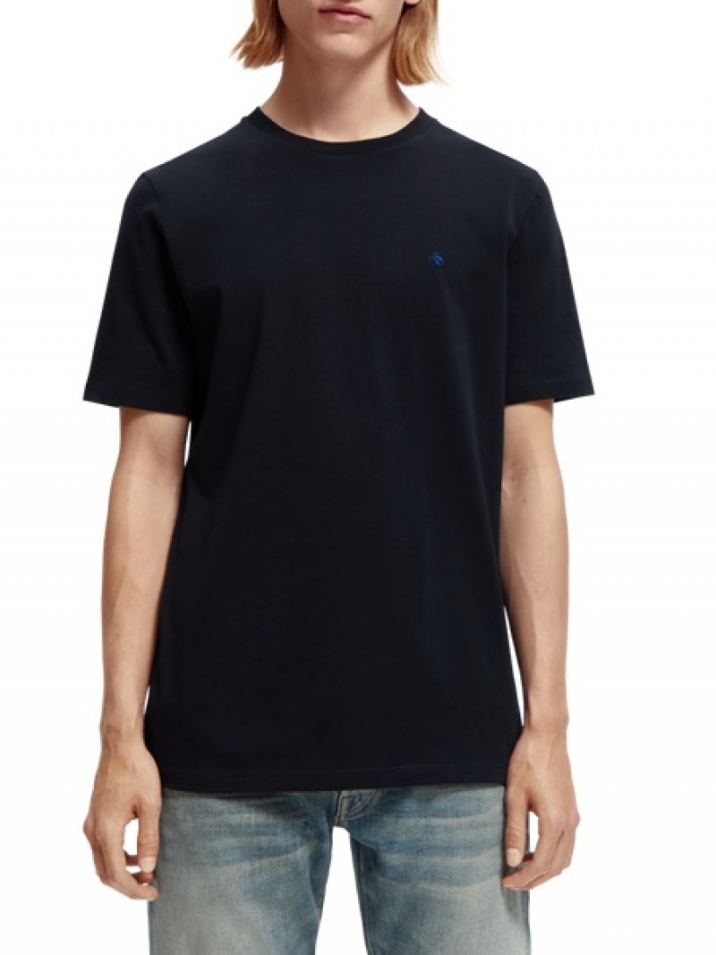 Scotch & Soda Organic Baumwoll Crewneck T-Shirt Herren Navy | SN-SAS56453