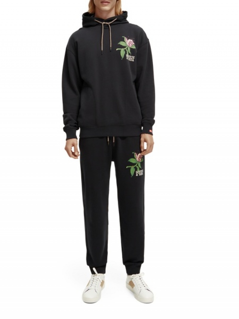 Scotch & Soda Organic Baumwoll Flower Co-ords Herren Schwarz | SN-SAS56625