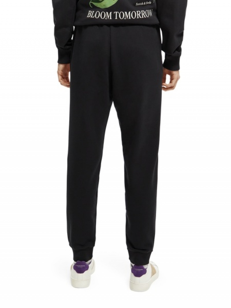 Scotch & Soda Organic Baumwoll Flower Jogginghose Herren Schwarz | SN-SAS56432