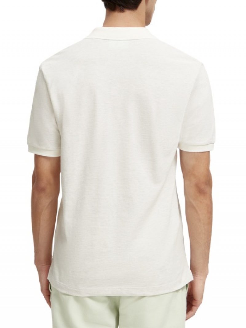 Scotch & Soda Organic Baumwoll Poloshirt Herren Blau Weiß | SN-SAS56455