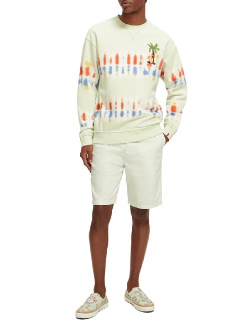 Scotch & Soda Organic Baumwoll Tie-dye Sweatshirts Herren Mintfarben | SN-SAS56430