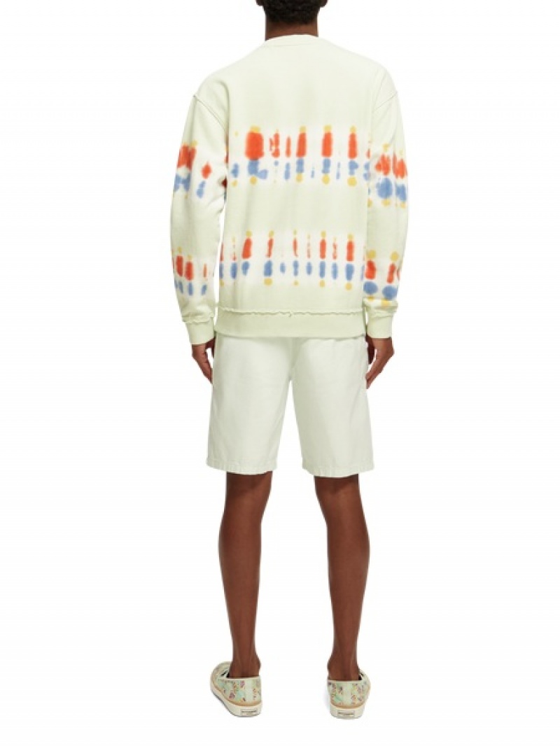 Scotch & Soda Organic Baumwoll Tie-dye Sweatshirts Herren Mintfarben | SN-SAS56430