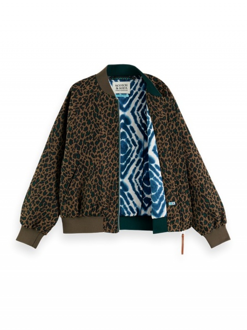 Scotch & Soda Oversized Jacquard Bomber Jacken Damen Mehrfarbig | SN-SAS56865