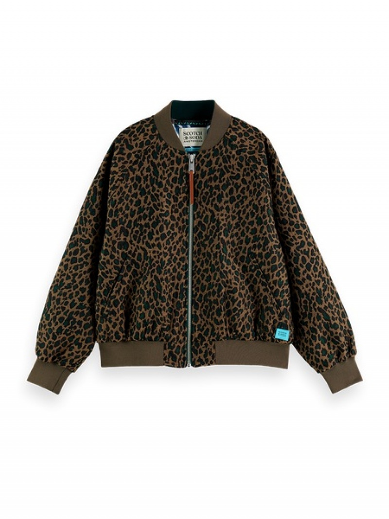 Scotch & Soda Oversized Jacquard Bomber Jacken Damen Mehrfarbig | SN-SAS56865