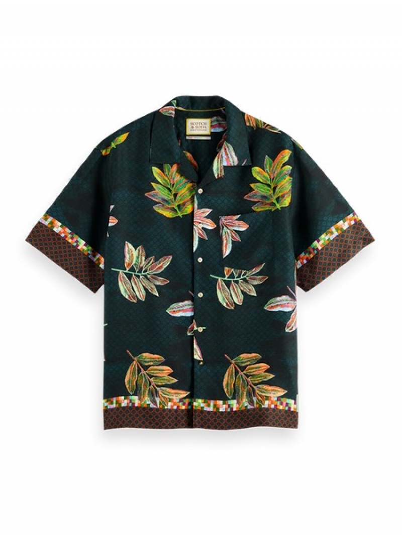 Scotch & Soda Placed Printed Tencel Hemd Herren Blumen | SN-SAS56507