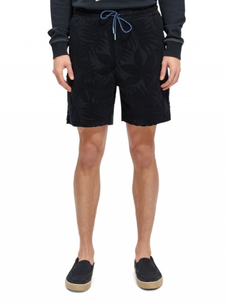 Scotch & Soda Printed Jacquard Kurze Hose Herren Navy | SN-SAS56657