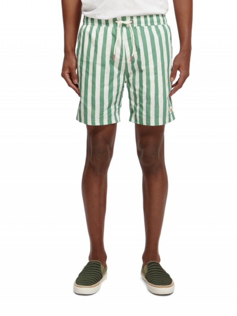 Scotch & Soda Printed Mid-length Swim Schwimmen Herren Grün | SN-SAS56683