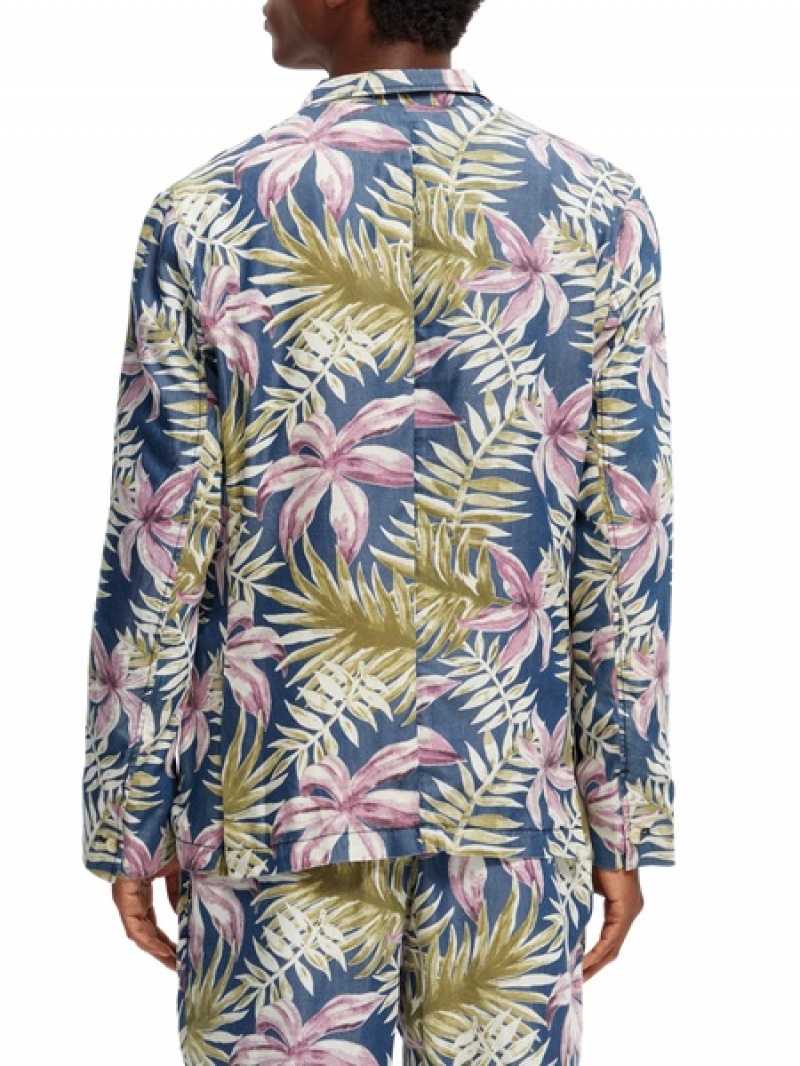 Scotch & Soda Printed Single-breasted Blazer Herren Mehrfarbig | SN-SAS56551