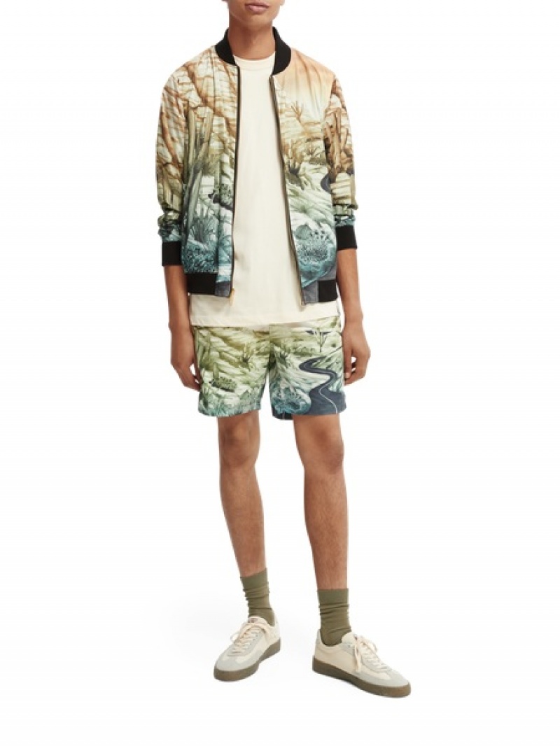 Scotch & Soda Printed Swim Schwimmen Herren Mehrfarbig | SN-SAS56671