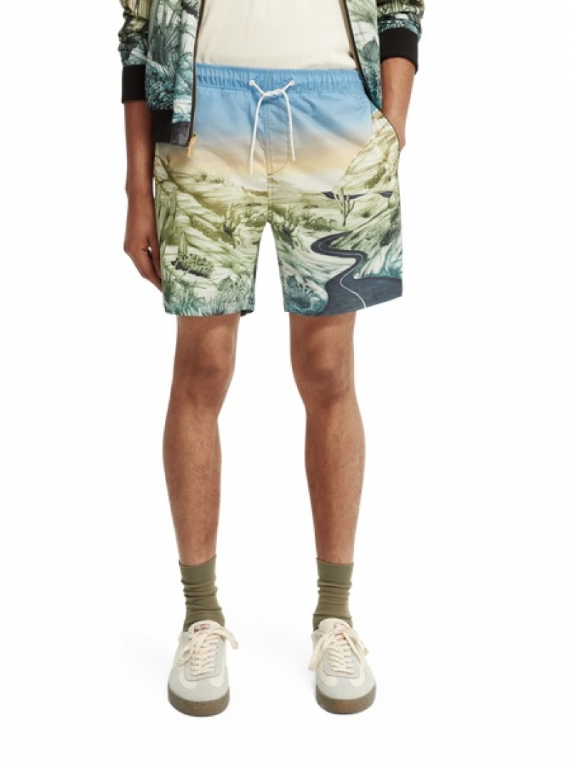 Scotch & Soda Printed Swim Schwimmen Herren Mehrfarbig | SN-SAS56671