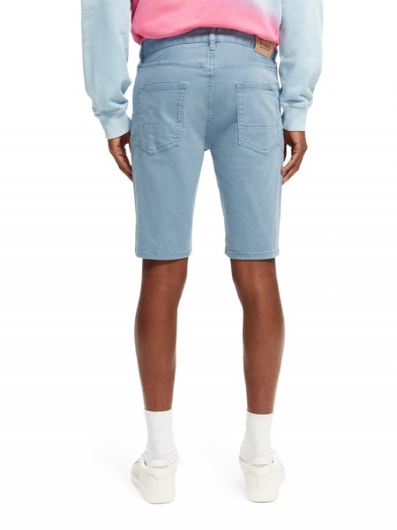 Scotch & Soda Ralston Garment-dyed Twill Kurze Hose Herren Blau | SN-SAS56649