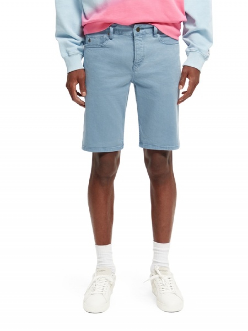 Scotch & Soda Ralston Garment-dyed Twill Kurze Hose Herren Blau | SN-SAS56649